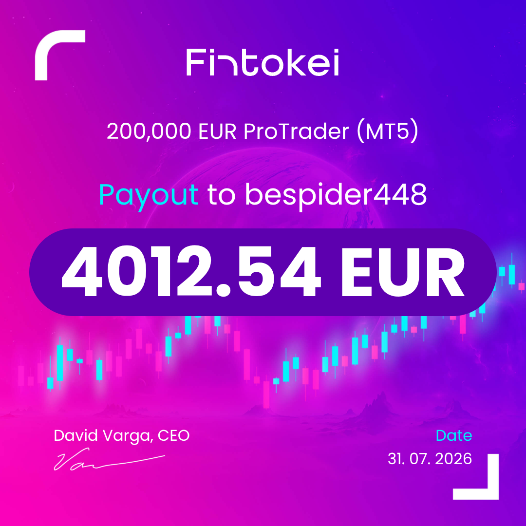 Fintokei payout certificate #10 — €4,012.54 received July 2026